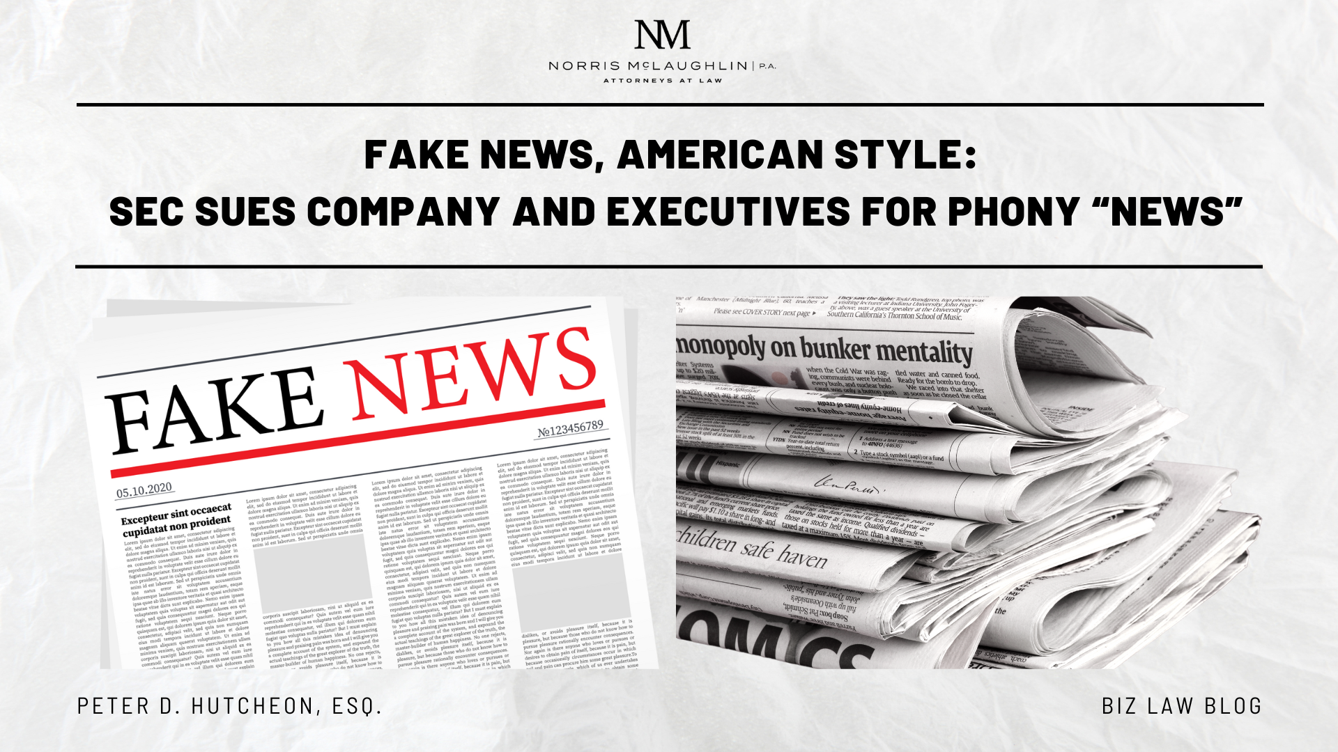 Fake News, American Style: SEC Sues Company and Executives for Phony “News”