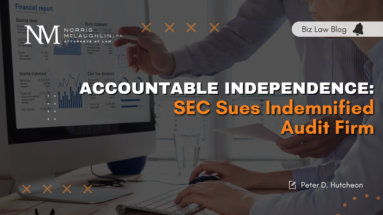 Accountable Independence: SEC Sues Indemnified Audit Firm