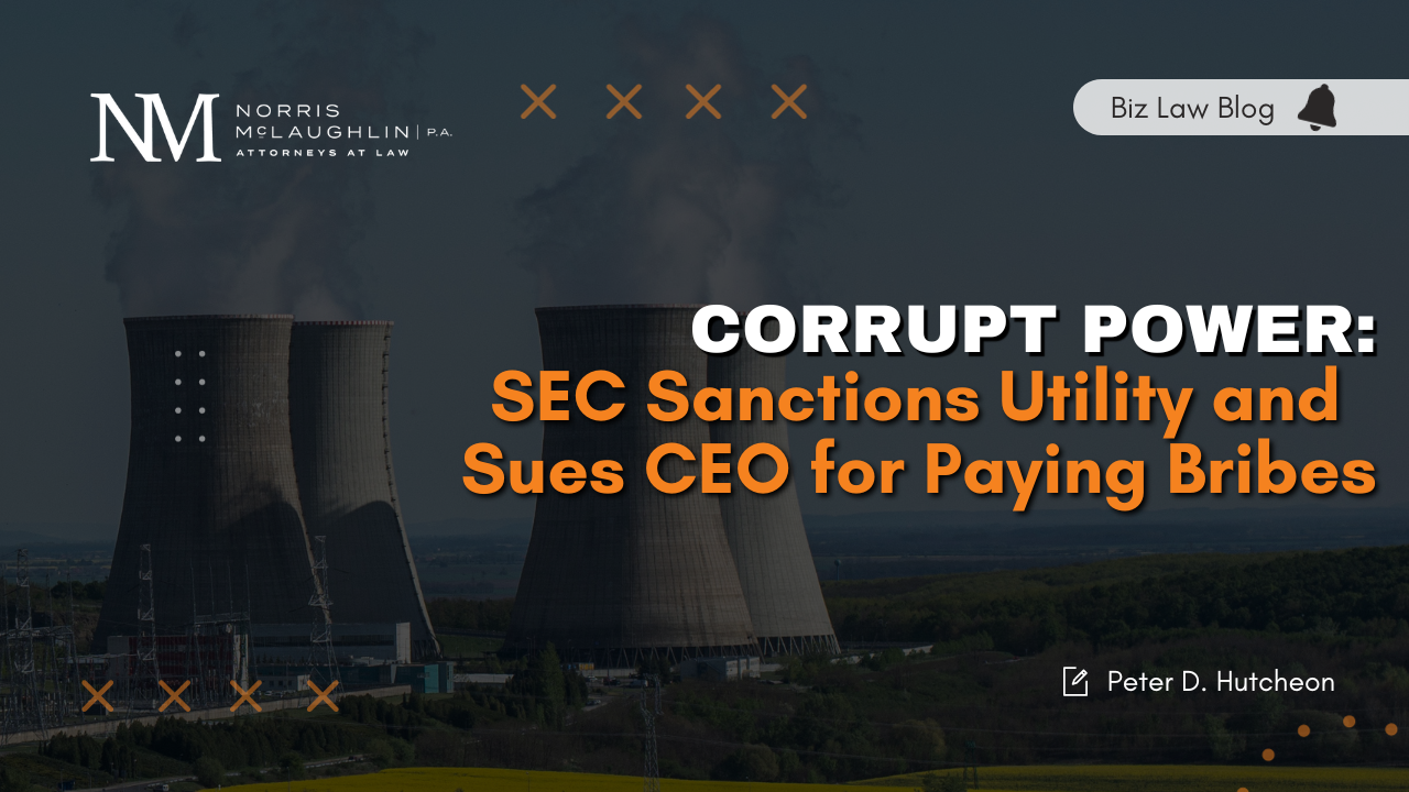 Corrupt Power: SEC Sanctions Utility and Sues CEO for Paying Bribes