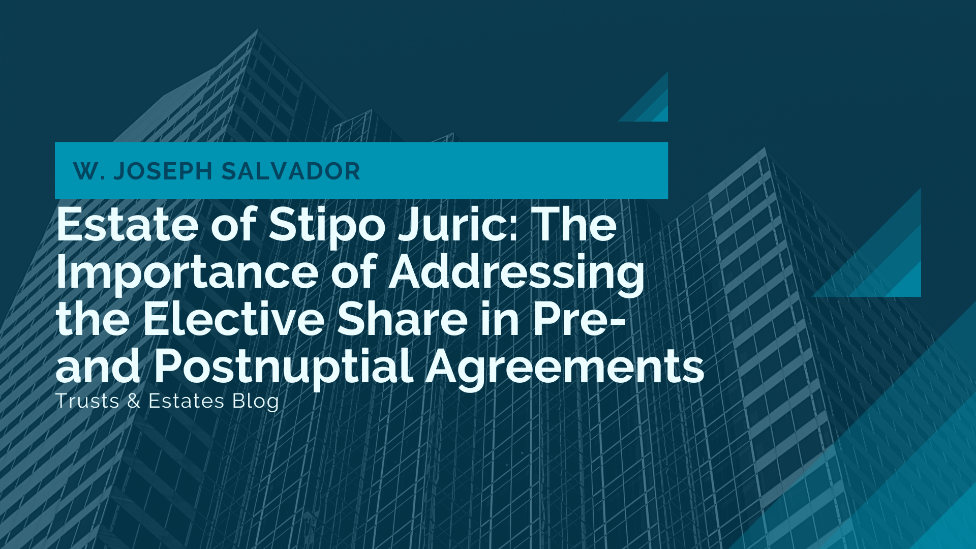Estate of Stipo Juric: The Importance of Addressing the Elective Share in Prenuptial and Postnuptial Agreements