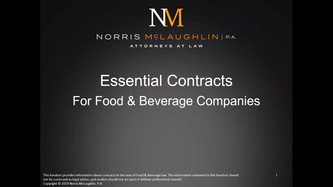 Essential Contracts for Emerging and Established Food and Beverage Companies