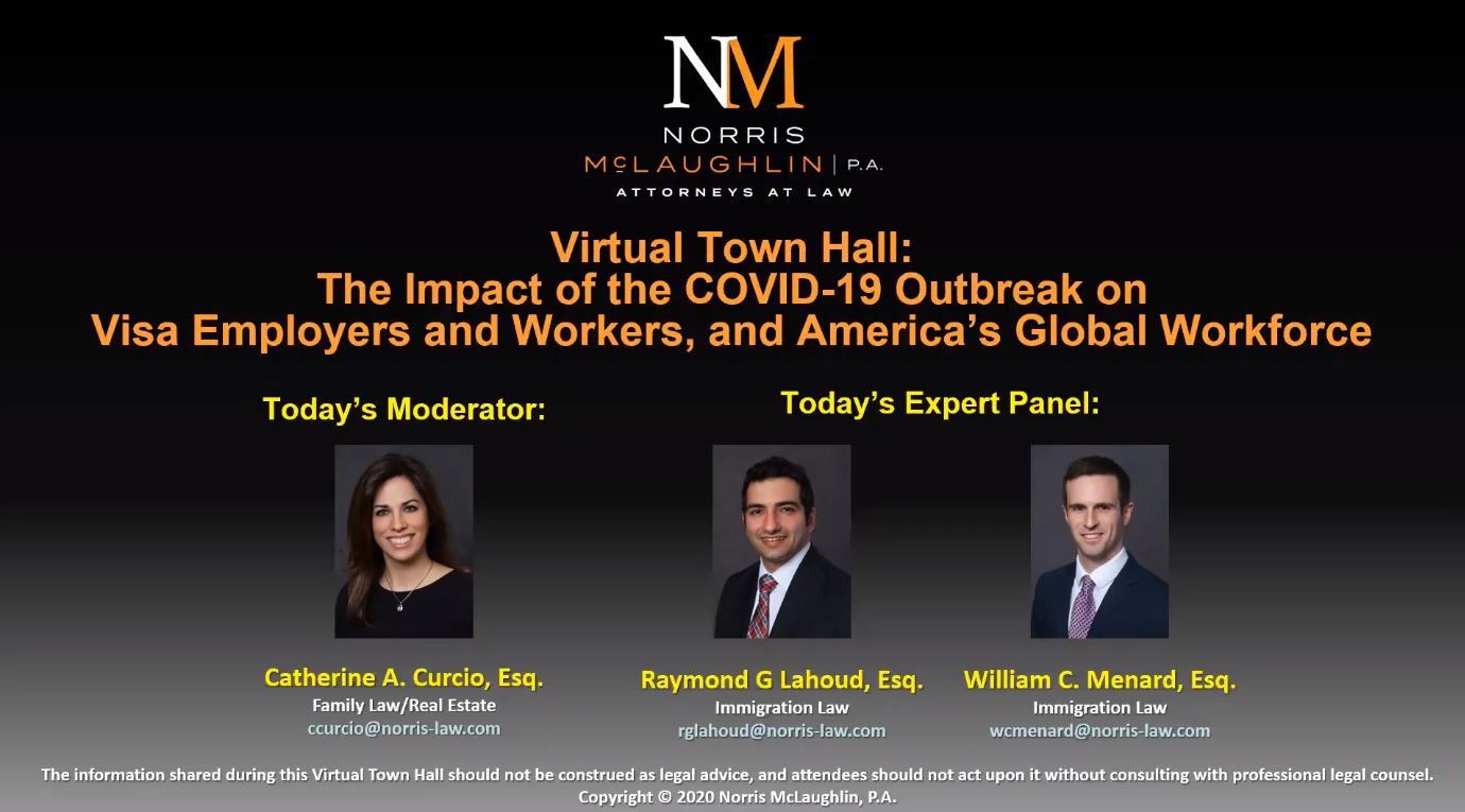 The Impact of the COVID-19 Outbreak on H-1B, H-2A, H-2B, L Visa Employers and Workers, and America’s Global Workforce