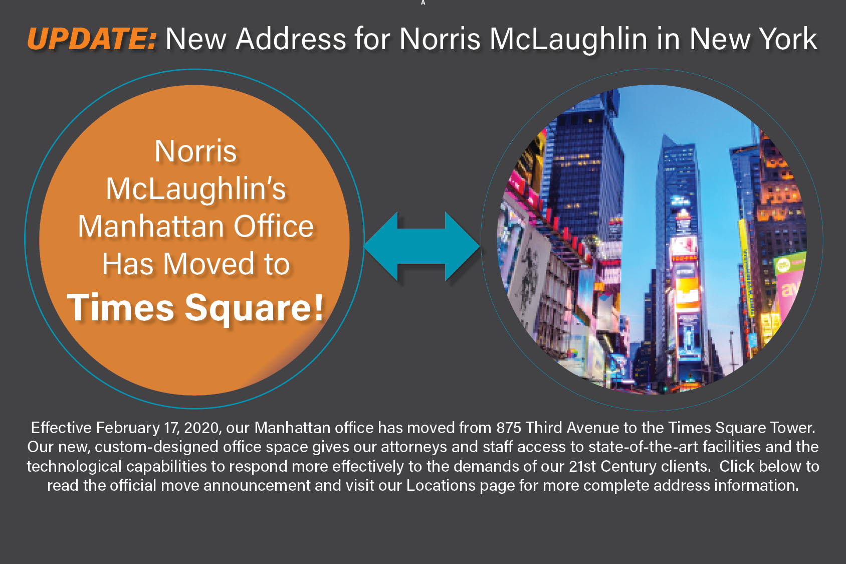 Norris McLaughlin New York Office Moves to Times Square Tower