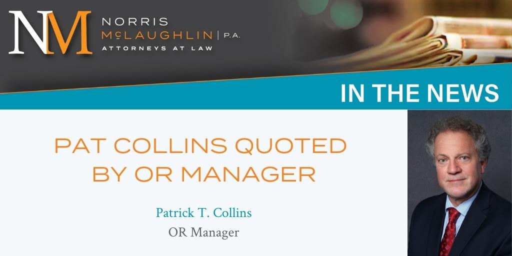 Pat Collins Quoted by OR Manager